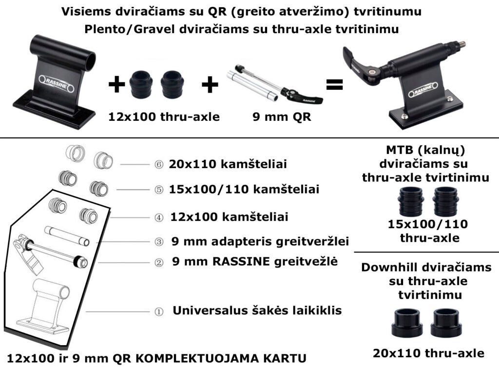 Vakuuminiai dviračių laikikliai RASSINE